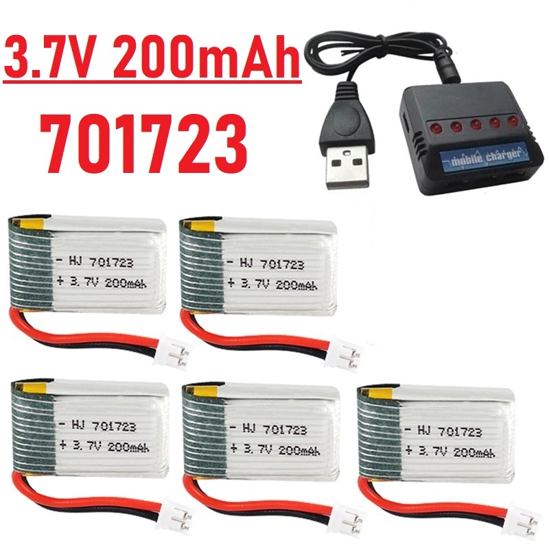 Rc Hobby Charger - Ulepszona bateria 3.7V 200mAh z ładowarką